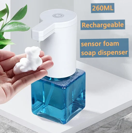 Dispenser di sapone da cucina a mani libere con dispenser automatico di disinfettante per le mani touchless USB ricaricabile dal design alla moda